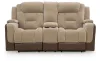 Ashley Furniture PC8350418 Ashley Furniture PC8350418 Mixed Motion - Power Reclining Loveseat With Console / Adjustable Headrest - Brownstone