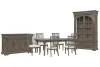 Pulaski Furniture P413240-KIT12 Pulaski Furniture P413240-KIT12 Madison Ridge - Extendable Leg Dining Table With 6 Side Chairs, Server And China Cabinet - Natural Bark