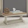 Liberty Furniture 652-OT1010 Farmhouse Reimagined - Rectangular Cocktail Table - Antique White / Chestnut Tops