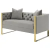 CoasterElevations 509112 Eastbrook - Velvet Upholstered Tufted Loveseat - Gray