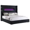 Coaster Fine Furniture 306031KW Tisdall - Upholstered California King Fireplace Bed - Black