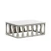 Intercon AX-TA-4323-WHT-C Alexa - Outdoor Seating Coffee Table With Stone Top - White
