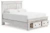 Ashley Furniture PCB1171B4 Ashley Furniture PCB1171B4 Makidern - Queen Panel Storage Bed With Storage Footboard - Whitewash
