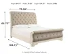 Ashley Furniture B743B11 Realyn - King Upholstered Sleigh Bed - Chipped White