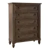 Liberty Furniture 615-BR-KSHDMCN Liberty Furniture 615-BR-KSHDMCN Americana Farmhouse - 5 Piece Bedroom Set (King Shelter Bed, Dresser & Mirror, Chest, Nightstand) - Dusty Taupe