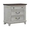 Liberty Furniture 237-BR61 River Place - 3 Drawer Nightstand With Charging Station - Riverstone White & Tobacco
