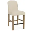 Riverside Furniture 92615 Mix-N-Match Chairs - Clipped Top Upholstered Stool (Set of 2) - Beige