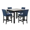 New Classic D400-52S-BLU New Classic D400-52S-BLU Celeste - 5 Piece Marble Finish Counter Dining Set (Table & 4 Chairs) - Blue