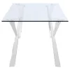Coaster Fine Furniture 190711 Alaia - Rectangular Glass Top Dining Table - Chrome
