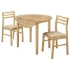 CoasterEveryday 130006 Bucknell - 3 Piece Round Drop Leaf Dining Table Set - Natural