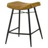 Coaster Fine Furniture 109248 Bayu - Leather Upholstered Counter Stool (Set of 2) - Camel