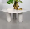 Coaster Fine Furniture 709668 Astoria - Round Genuine Marble Coffee Table - White
