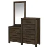 Furniture of America CM7382CM Rexburg - 8 Drawer Dresser Mirror - Wire - Brushed Rustic Brown