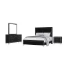 New Classic 00-B1891-34N New Classic 00-B1891-34N Ava - 5/0 Queen 4 Piece Bedroom Set (Bed & Dresser & Mirror & Nightstand) - Black