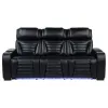 Coaster Fine Furniture 603251PP Zuma - Faux Leather Dual Power Reclining LED Sofa - Black