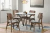 New Classic 40-D1651-DG4GC New Classic 40-D1651-DG4GC Oscar - Round Glass Dining Table With 4 Cushion Chairs - Gray