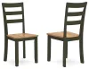 Ashley Furniture D401/15/01(2) Ashley Furniture D401/15/01(2) Gesthaven - 5 Pc. - Round Dining Room Drop Leaf Table, 4 Side Chairs - Natural / Green