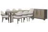 Pulaski Furniture P402240-KIT46 Pulaski Furniture P402240-KIT46 Anderson Park - Leg Dining Table With 8 Upholstered Host Chairs And Sideboard - Moose Trail / Frontier Brown