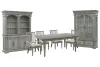 Pulaski Furniture P091240-KIT16 Pulaski Furniture P091240-KIT16 Madison Ridge - Extendable Leg Dining Table With 4 Arm Chairs, Server, Hutch And China - Bluff Gray