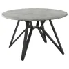 CoasterEveryday 193801-S5 Neil - 5 Piece Round Dining Table Set Concrete - Gunmetal