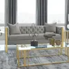 CoasterElevations 509111 Eastbrook - Velvet Upholstered Tufted Sofa - Gray