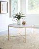 CoasterEssence 723208 Ellison - Round Marble Top Coffee Table - White And Gold