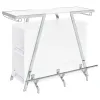 Coaster Fine Furniture 182355 Araceli - Freestanding LED Home Bar Cabinet - White High Gloss