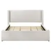 Coaster Fine Furniture 310078KE Alamosa - Boucle Upholstered Eastern King Wingback Platform Bed - White