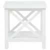 Coaster Fine Furniture 722087 Skyview - Square Pine Wood Side End Table With Shelf - White