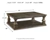 Ashley Furniture T776-1 Johnelle - Rectangular Cocktail Table - Gray