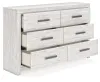 Ashley Furniture B3788-31 Cayboni - Six Drawer Dresser - Whitewash