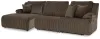 Ashley Furniture 92705S11 Ashley Furniture 92705S11 Top Tier - 3-Piece Reclining Sectional With Laf Press Back Chaise - Chocolate