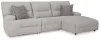 Ashley Furniture 93605S6 Ashley Furniture 93605S6 Acklen Place - 3-Piece Power Reclining Sectional With RAF Power Reclining Back Chaise - Pewter