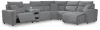 Ashley Furniture 65906S28 Ashley Furniture 65906S28 Modmax II - 6-Piece Power Reclining Sectional With RAF Press Back Power Chaise And Audio Console - Salt And Pepper