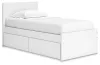 Ashley Furniture EB9630B10 Ashley Furniture EB9630B10 Onita - Twin Panel Platform Bed With 1 Side Storage - White