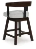 Ashley Furniture D596-224 Haddigan - Upholstered Swivel Barstool (Set of 2) - Dark Brown