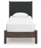 Ashley Furniture PCB2614B8 Ashley Furniture PCB2614B8 Pamytta - Twin Upholstered Panel Platform Bed - Brown