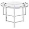 Coaster Fine Furniture 708400 Delia - 2 Piece Round Glass Top Nesting Coffee Table - Chrome
