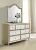 CoasterElevations 223523M Antonella - 7-Drawer Upholstered Dresser With Mirror - Ivory
