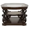 Coaster Fine Furniture 702448-S3 Laney - 3 Piece Glass Top Coffee And End Table Set - Dark Merlot