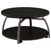 Coaster Fine Furniture 722208-S2 Dacre - 2 Piece Round Coffee And End Table Set - Dark Charcoal