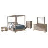 Coaster Fine Furniture 222520KE-S5 Solano - 5-Piece Canopy Eastern King Bedroom Set - Weathered Mango