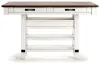 Ashley Furniture D546-32 Valebeck - Rect Dining Room Counter Table With Wine Rack - White / Brown