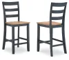 Ashley Furniture D399/13/124(2) Ashley Furniture D399/13/124(2) Gesthaven - 5 Pc. - Rectangular Dining Room Counter Table, 4  Barstools - Natural / Blue