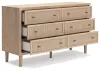 Ashley Furniture B1199/231/36/345/87/184/B100-12 Ashley Furniture B1199/231/36/345/87/184/B100-12 Cielden - 6 Pc. - Dresser, Mirror, Chest, Full Panel Bed - Two-Tone