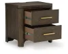 Ashley Furniture PCB843-92 Radkin - Two Drawer Night Stand - Burnished Brown