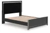 Ashley Furniture PCB3380B2 Ashley Furniture PCB3380B2 Zuraleus - Queen Upholstered Panel Platform Bed With Roll Slats - Black