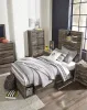 Ashley Furniture B211B8 Ashley Furniture B211B8 Drystan - Twin Panel Bed With 2 Side Drawers - Brown / Beige