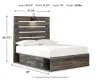 Ashley Furniture B211B12 Ashley Furniture B211B12 Drystan - Full Panel Bed With 4 Side Drawers - Brown / Beige