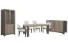 Pulaski Furniture P402240-KIT92 Pulaski Furniture P402240-KIT92 Anderson Park - Leg Dining Table With 2 Upholstered Side Chairs, 2 Host Chairs, Sideboard And China Cabinet - Moose Trail / Frontier Brown